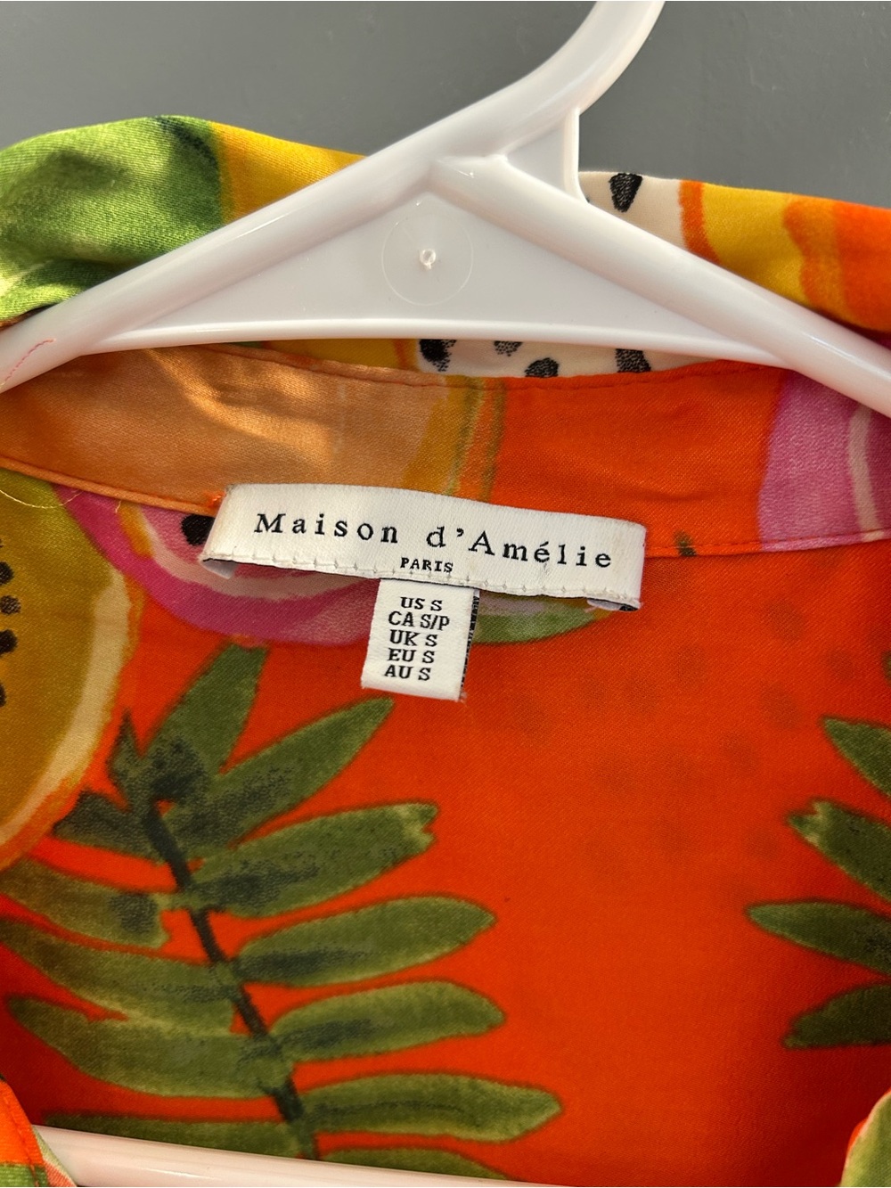 Bright Tropical Fruit Button-Up Shirt - Orange - Picture 3 of 4